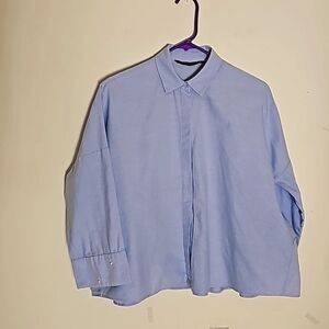 Zara Basics  Collection Women's Drop Shoulder Blouse Size XS Oversized